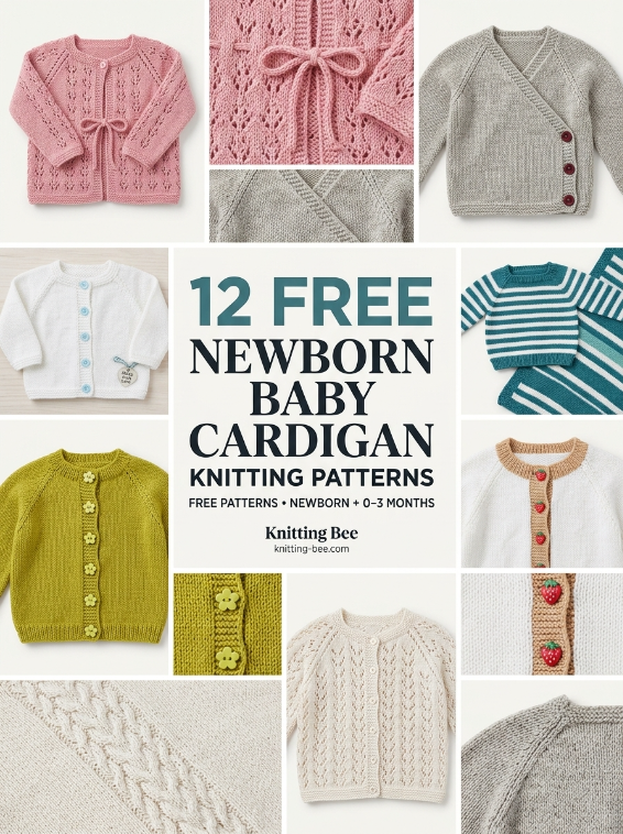12 Free Newborn Baby Cardigan Knitting Patterns