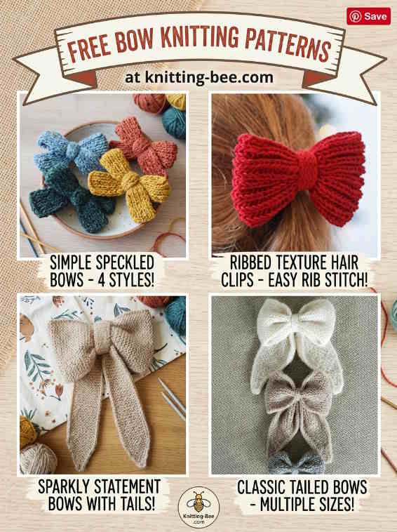 5 Free Bow Knitting Patterns: Cute & Easy Knitted Bows