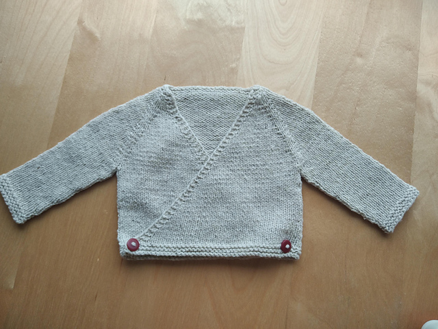 Crossover Baby Cardigan free knitting pattern