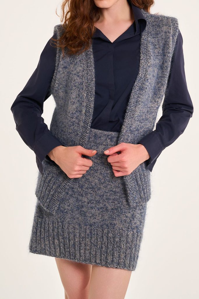 Free Aran Matching Vest and Skirt Knitting Pattern