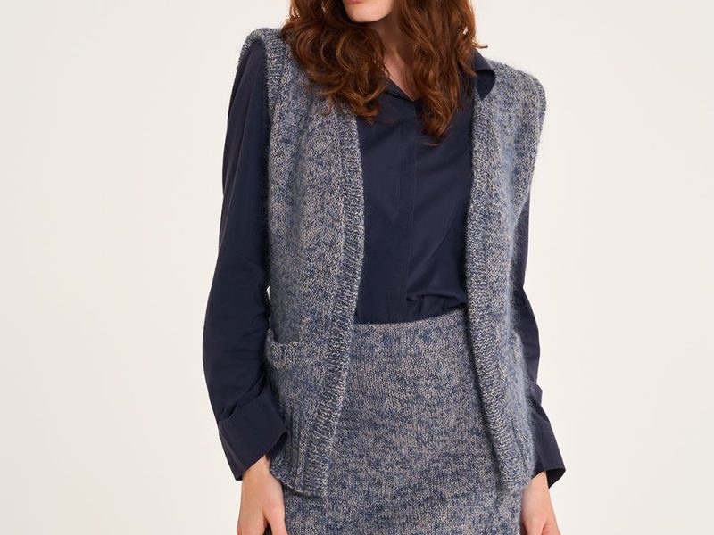 Free Aran Matching Vest and Skirt Knitting Pattern