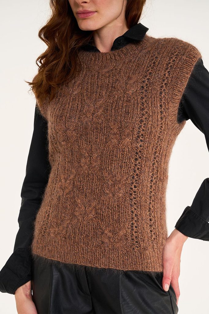 Free Cable Vest Knitting Pattern for Women
