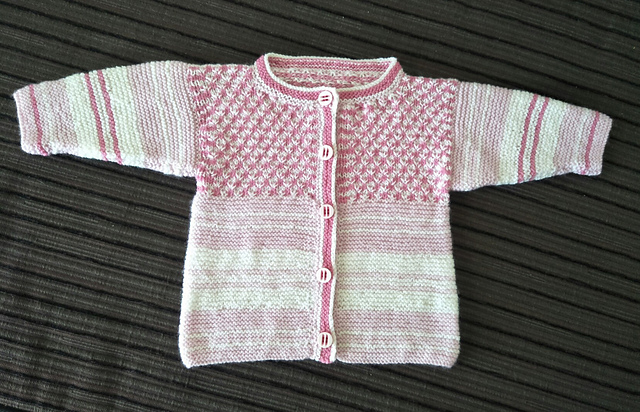 Free baby cardigan knitting pattern with fingering weight yarn
