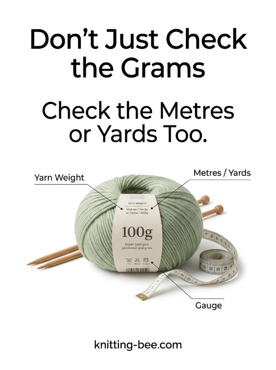 Check yarn yardage as well as weight before choosing a knitting project