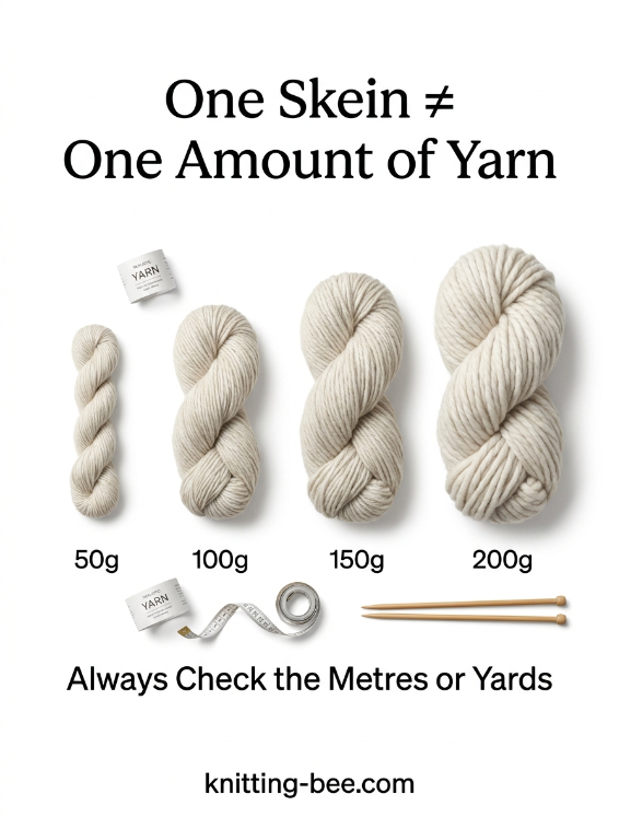 One skein of yarn can contain different amounts and yarn lengths