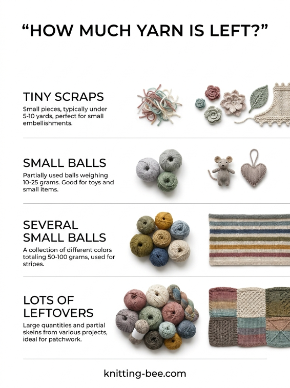 Leftover yarn project ideas based on how much scrap yarn you have