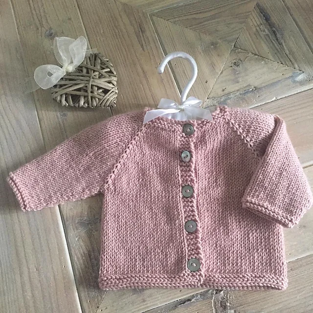pink newborn topdown cardigan 4 ply