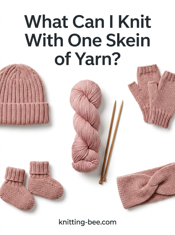 One skein knitting project ideas including hats, cowls, mitts and baby knits