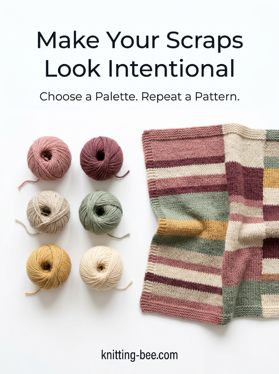 How to combine leftover yarn colors for scrap knitting projects