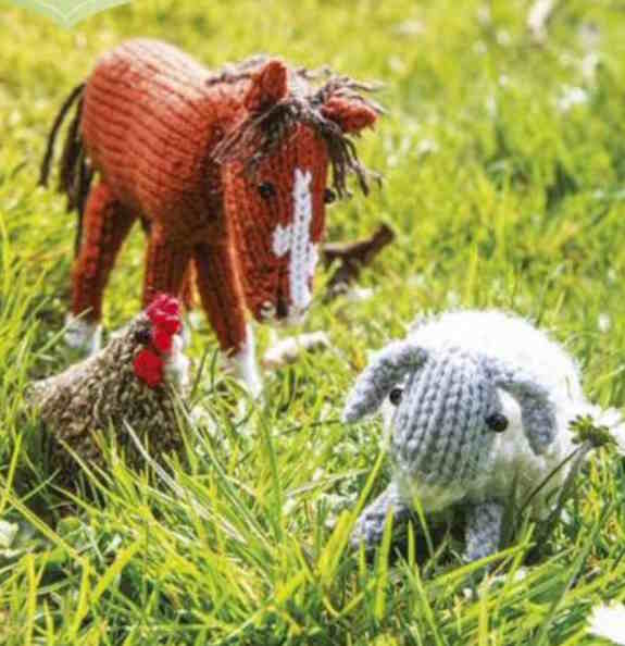 Knitted Farm Animals – Horse, Sheep & Hen