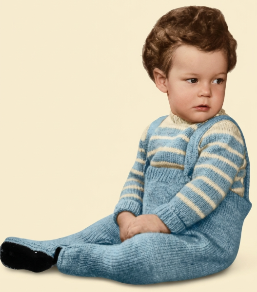 Vintage Baby Leggings and Striped Jumper Knitting Pattern