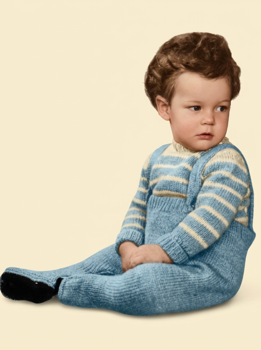 Vintage Baby Leggings and Striped Jumper Knitting Pattern